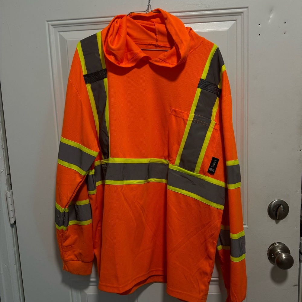 hooded high vis long sleeve work shirt